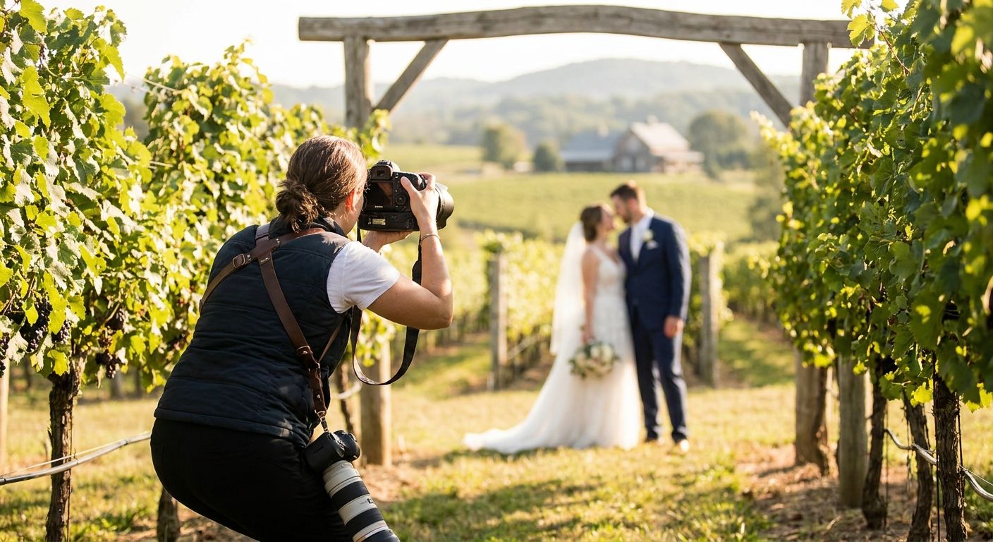 Wedding photography for vineyard weddings