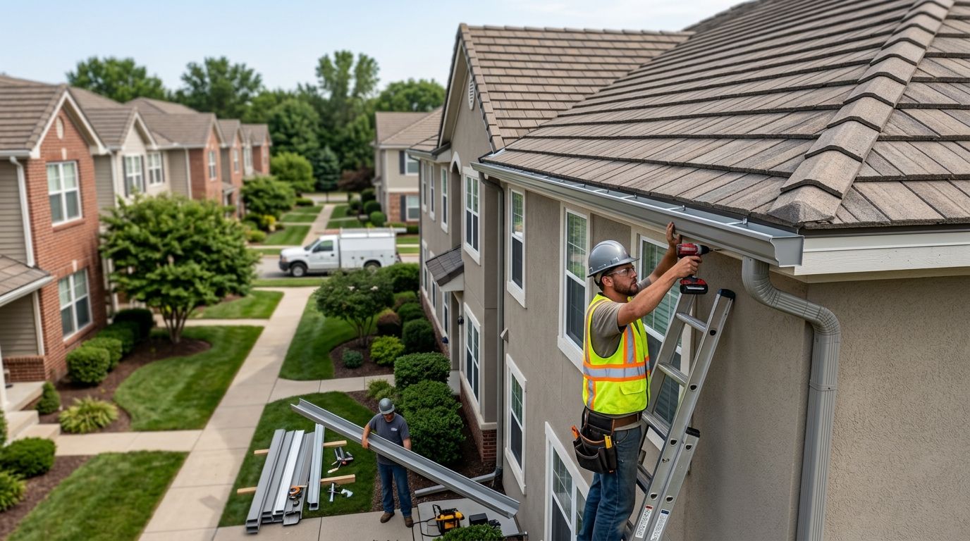 Gutter installation for HOA and condo common areas