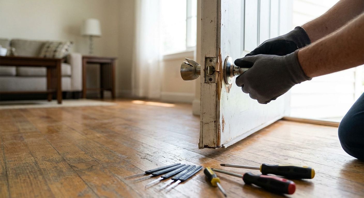 Residential rekeying after a break-in or attempted burglary