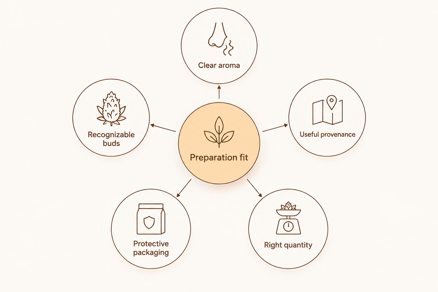 Clove buying checklist covering aroma, buds, provenance, packaging, quantity, and preparation