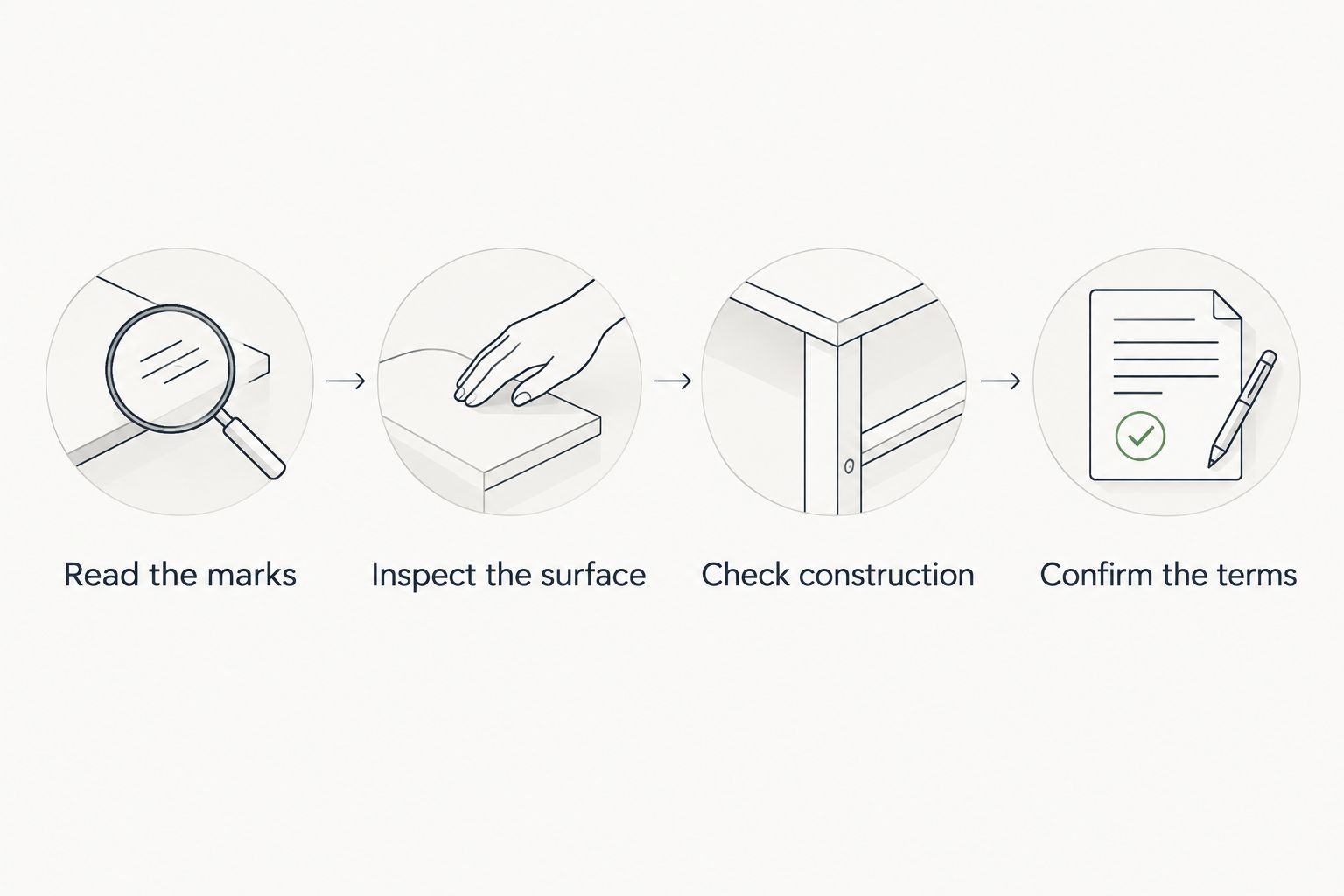 Four checks before bidding: marks, surface, construction and auction terms