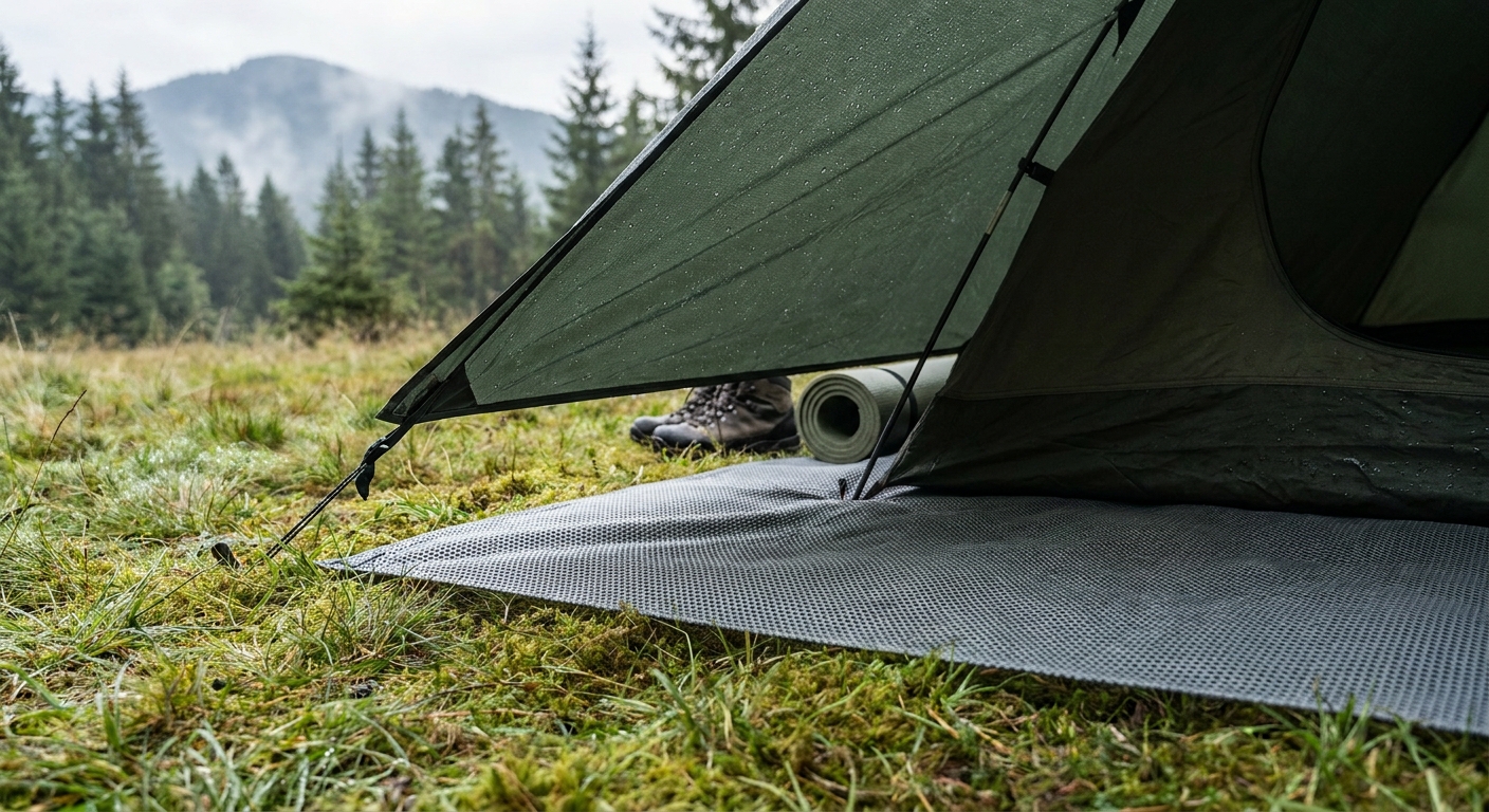Breathable tent underlay for condensation control