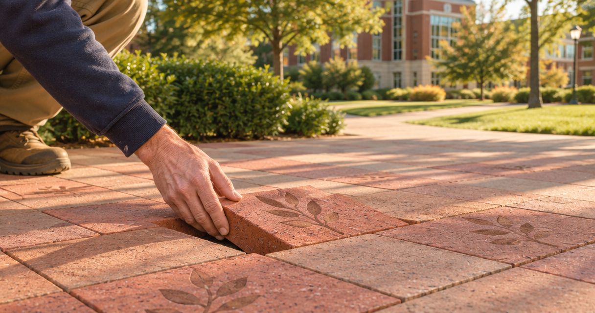 Engraved pavers for campus walkways: planning future additions