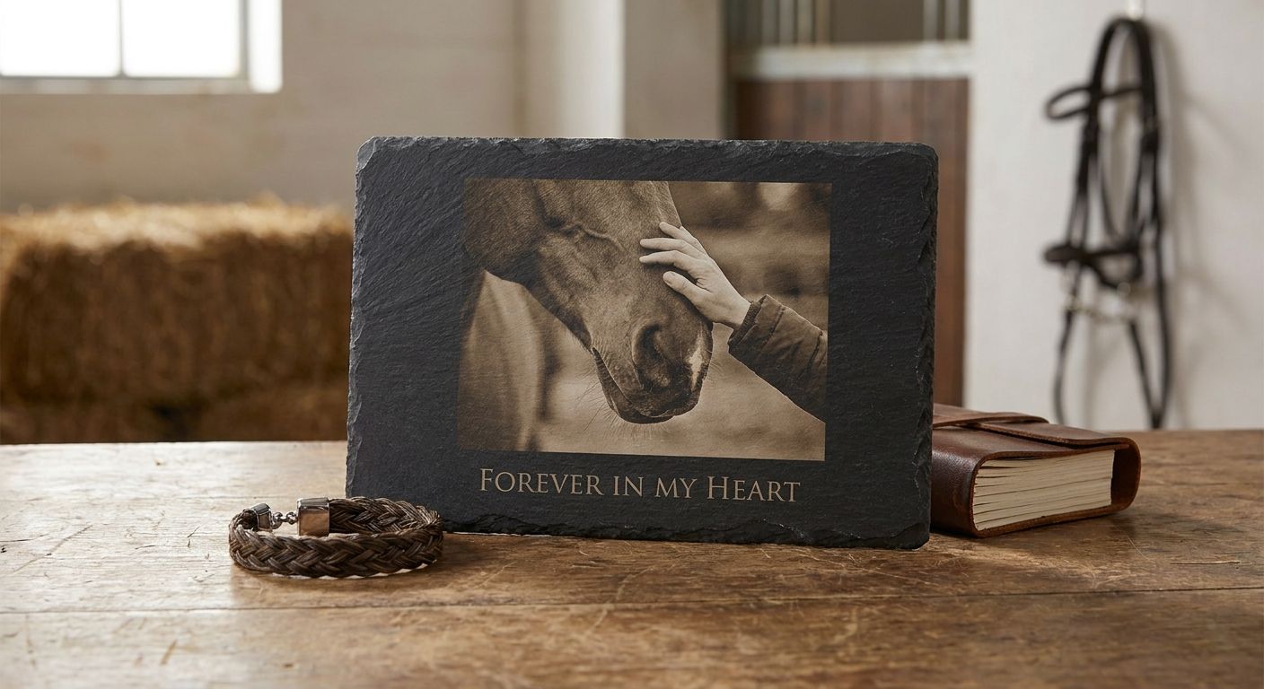 Slate photo keepsakes for horse owners