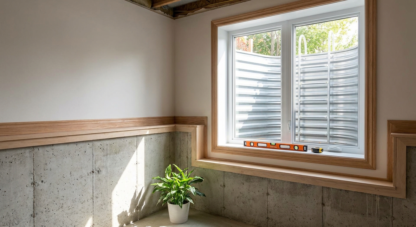 Egress window installation for finished basements