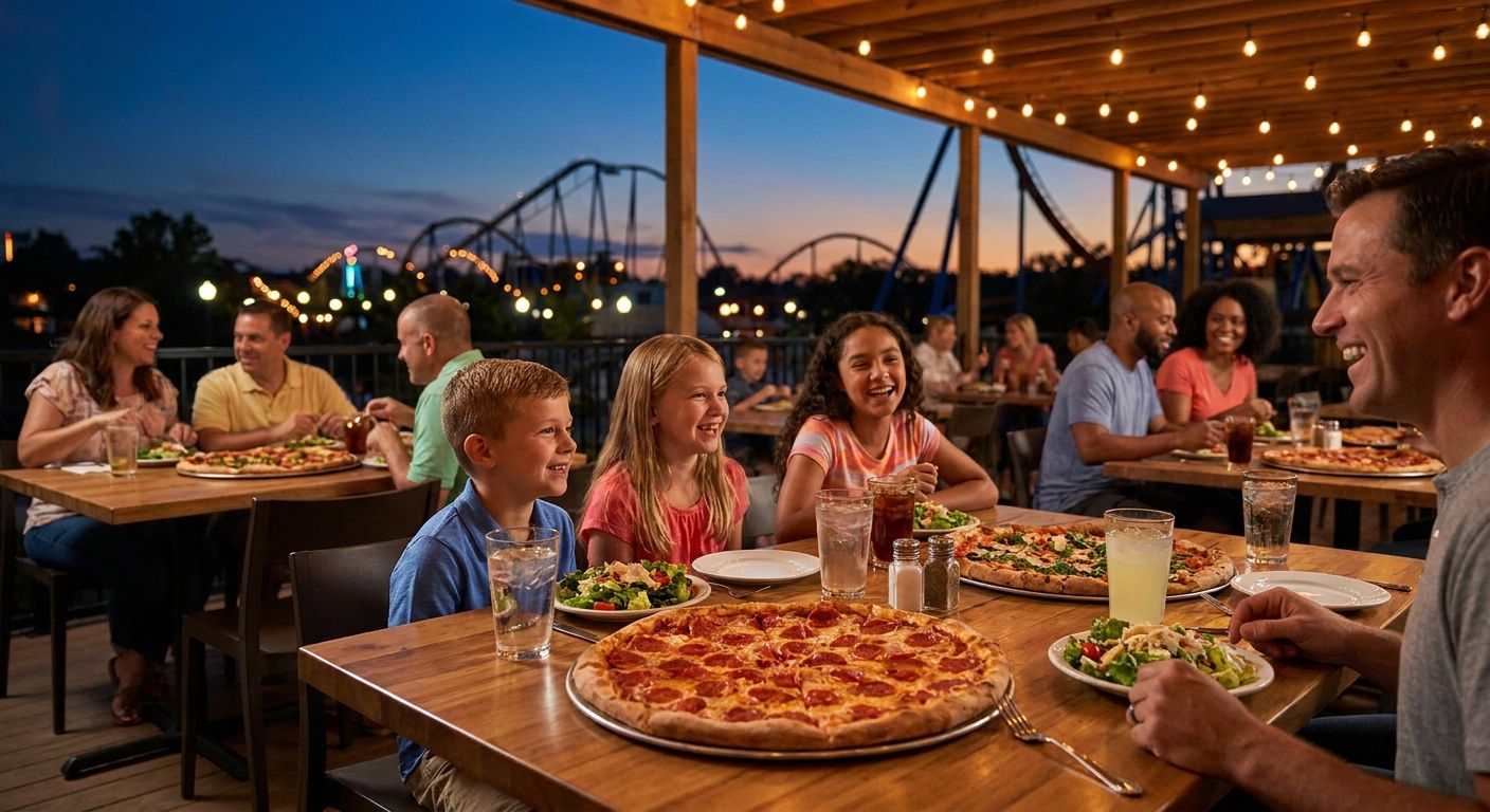 Pizza lounge for post-Six Flags dinner