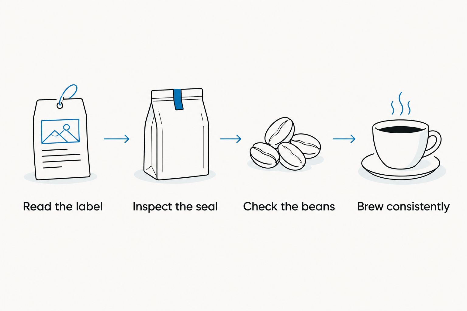 Four checks from reading the coffee label to brewing a consistent cup
