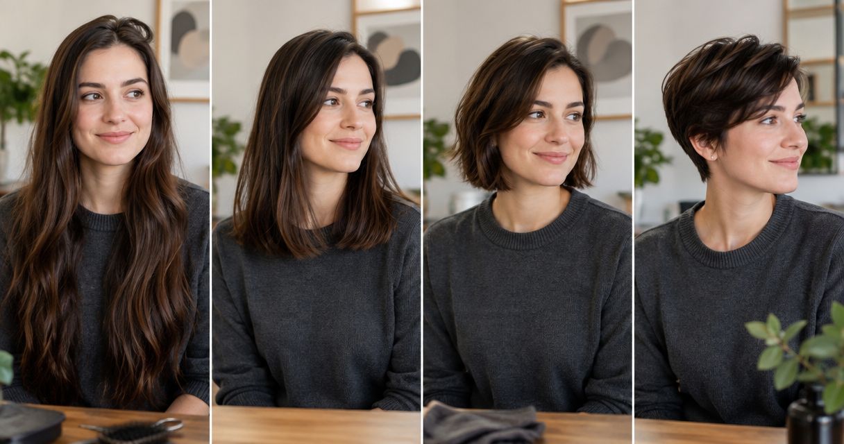 How do you transition from long hair to a shorter cut gradually?