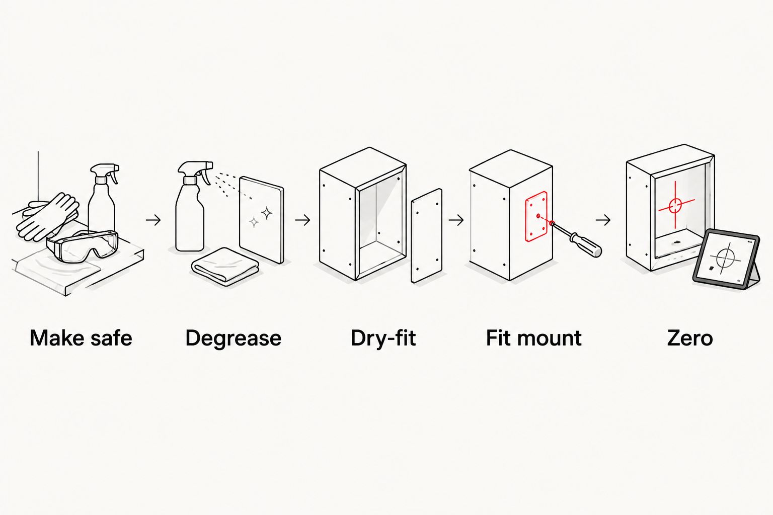 Five steps from making the rifle safe to zeroing the optic