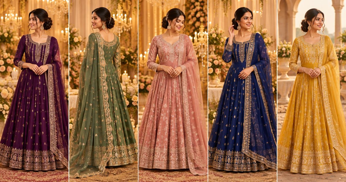 Best anarkali suit colours for a 2026 wedding reception