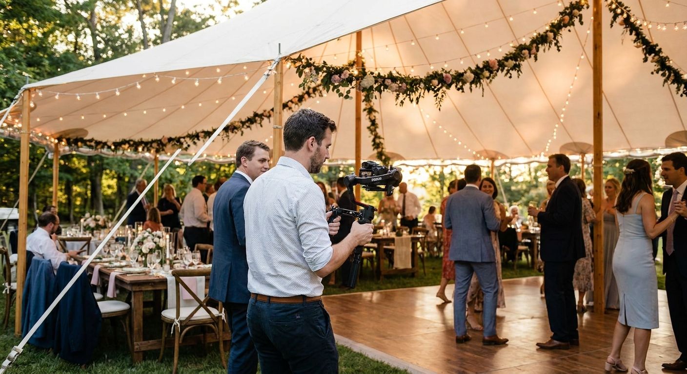 Wedding videography for outdoor tented receptions