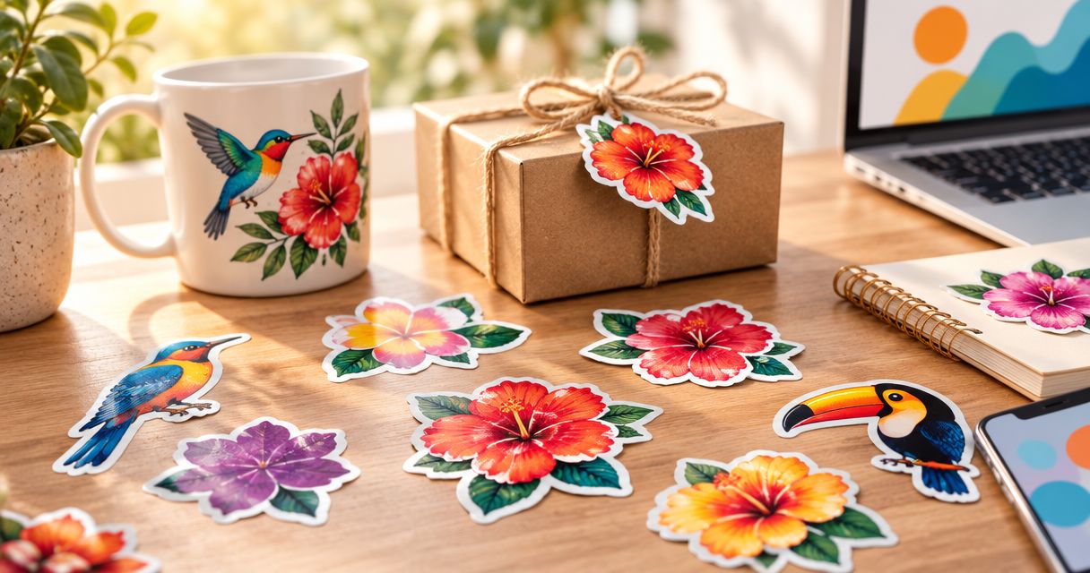UV DTF stickers for small shops selling personalized gifts