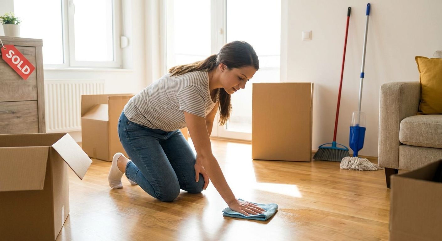 House cleaning after a garage sale or estate sale
