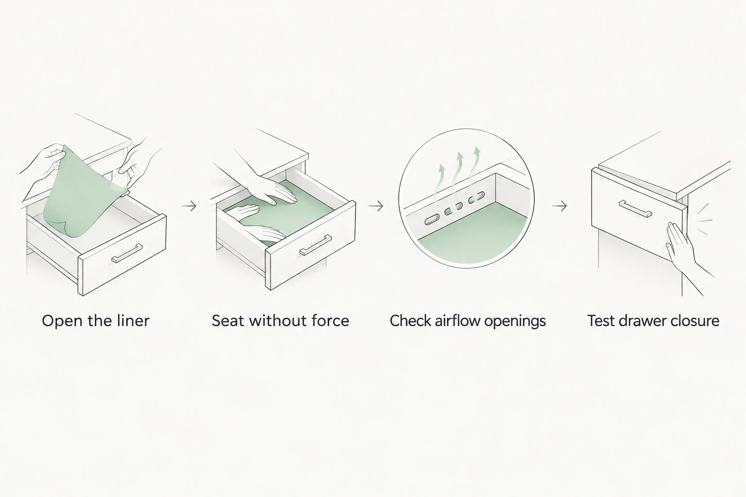 Four cold-fit checks for placing a silicone liner inside an air fryer basket