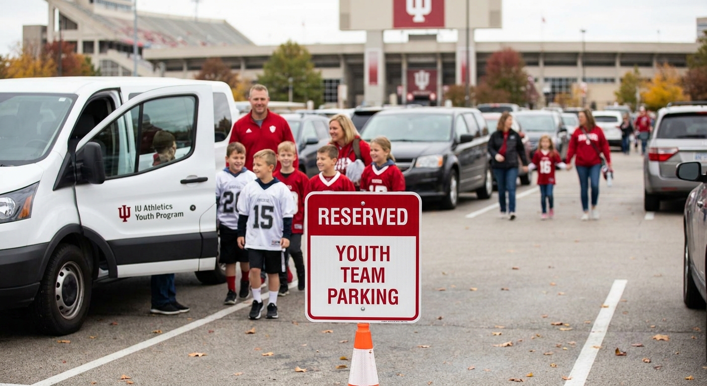 Reserved parking for IU football youth team outings