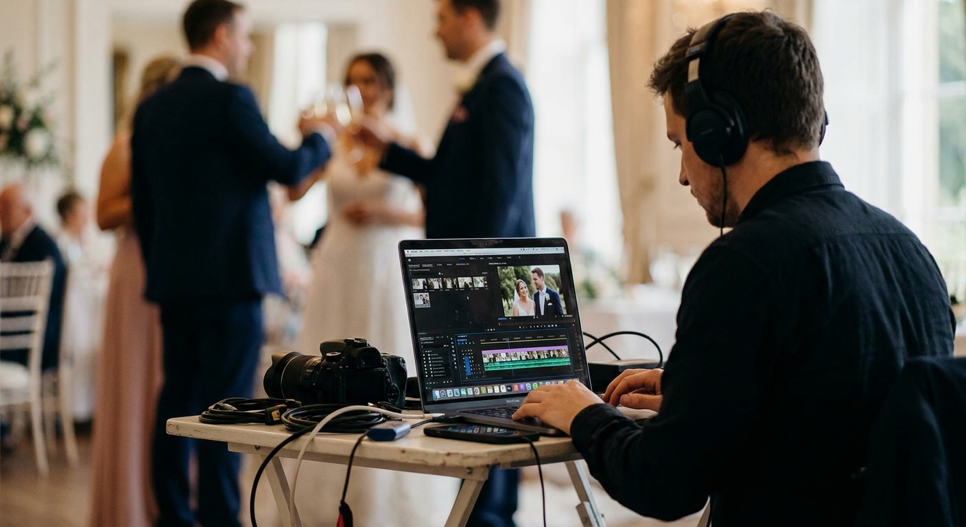 Wedding videography for same-day edit films
