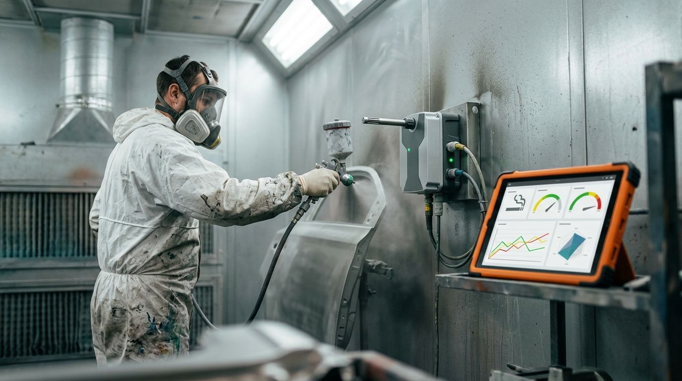 IoT monitoring for paint booth VOC and air quality compliance