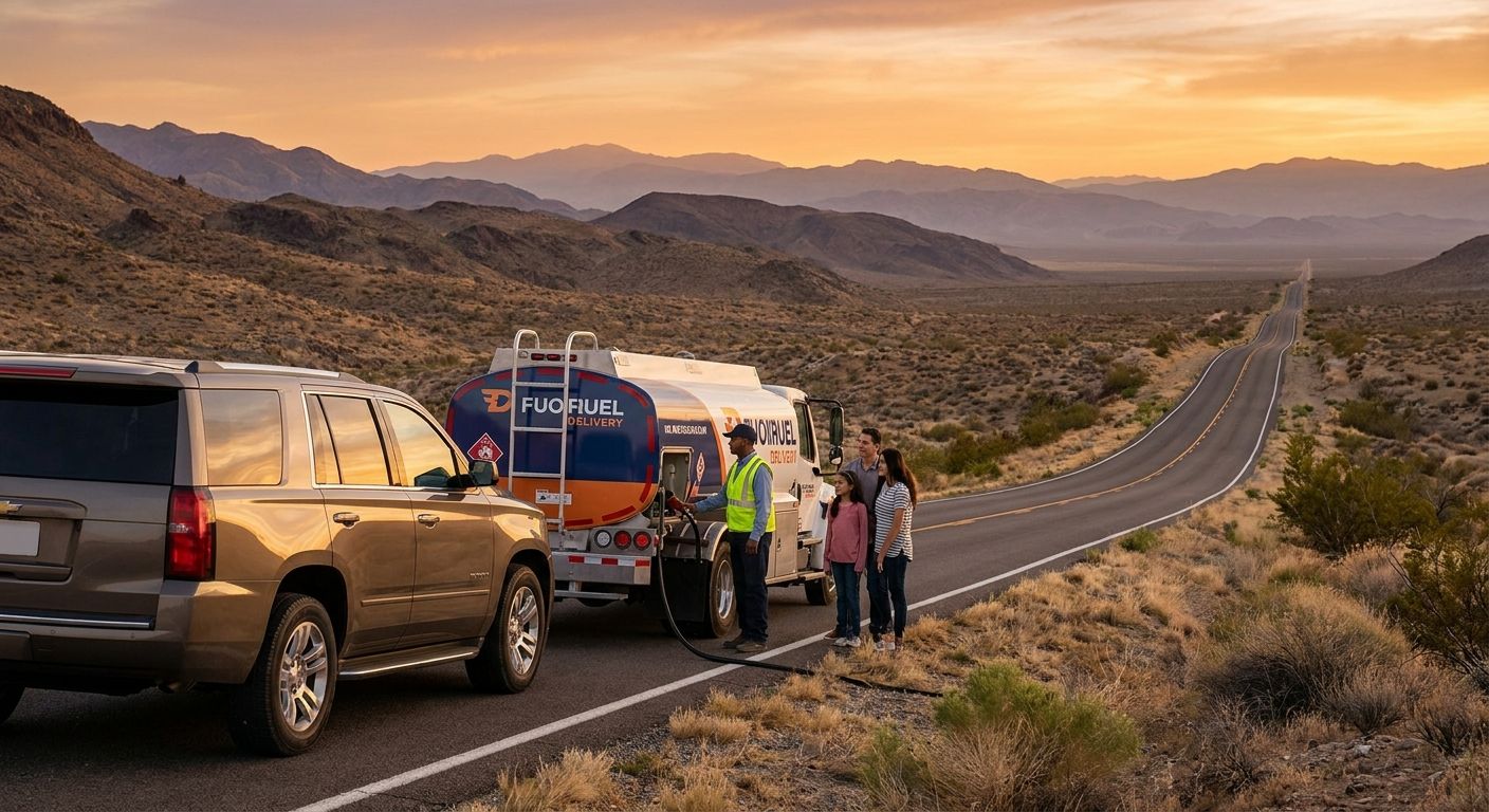 Fuel delivery service for long-distance road trips