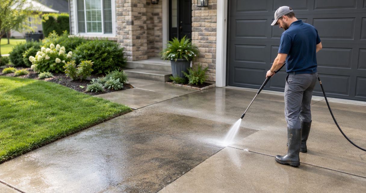 Do driveway cleaning services include sidewalks and entryways?