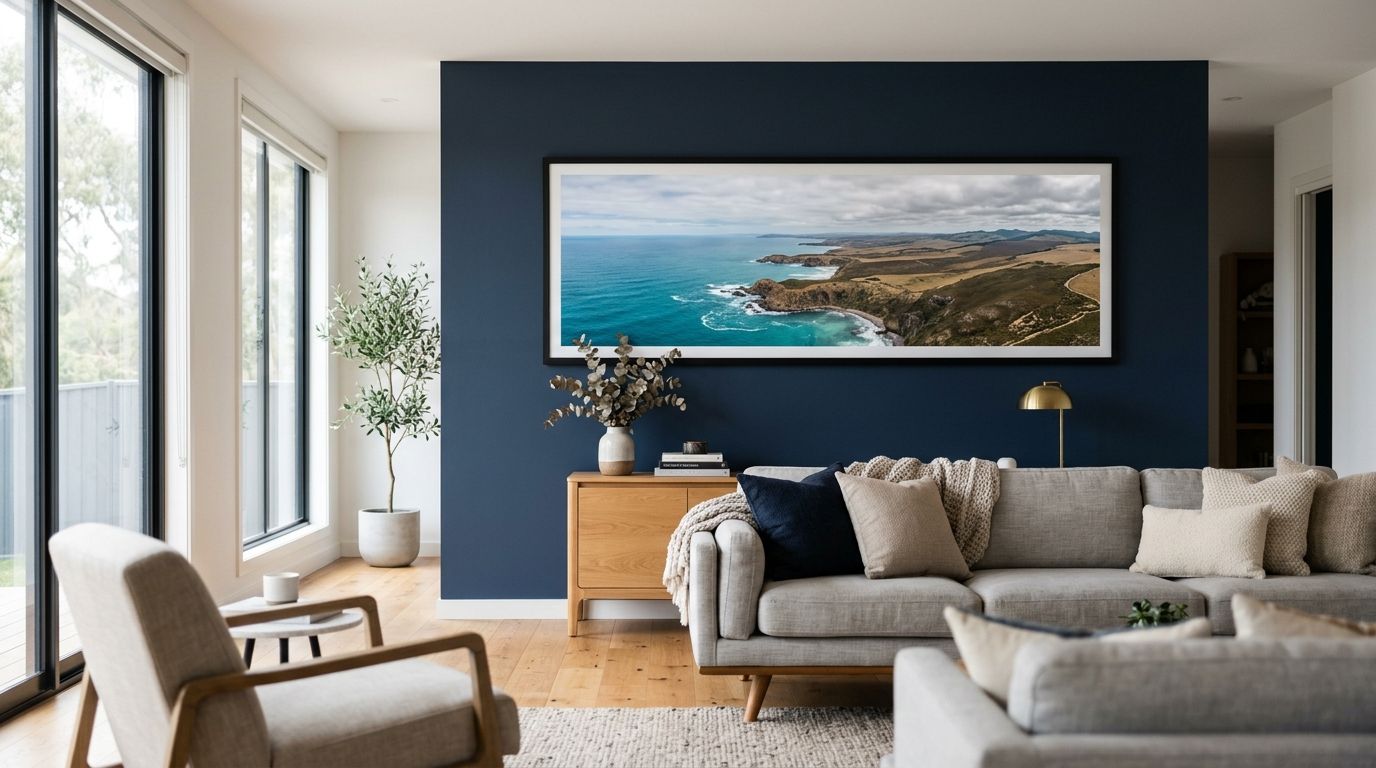 Panoramic wall art for wide feature walls