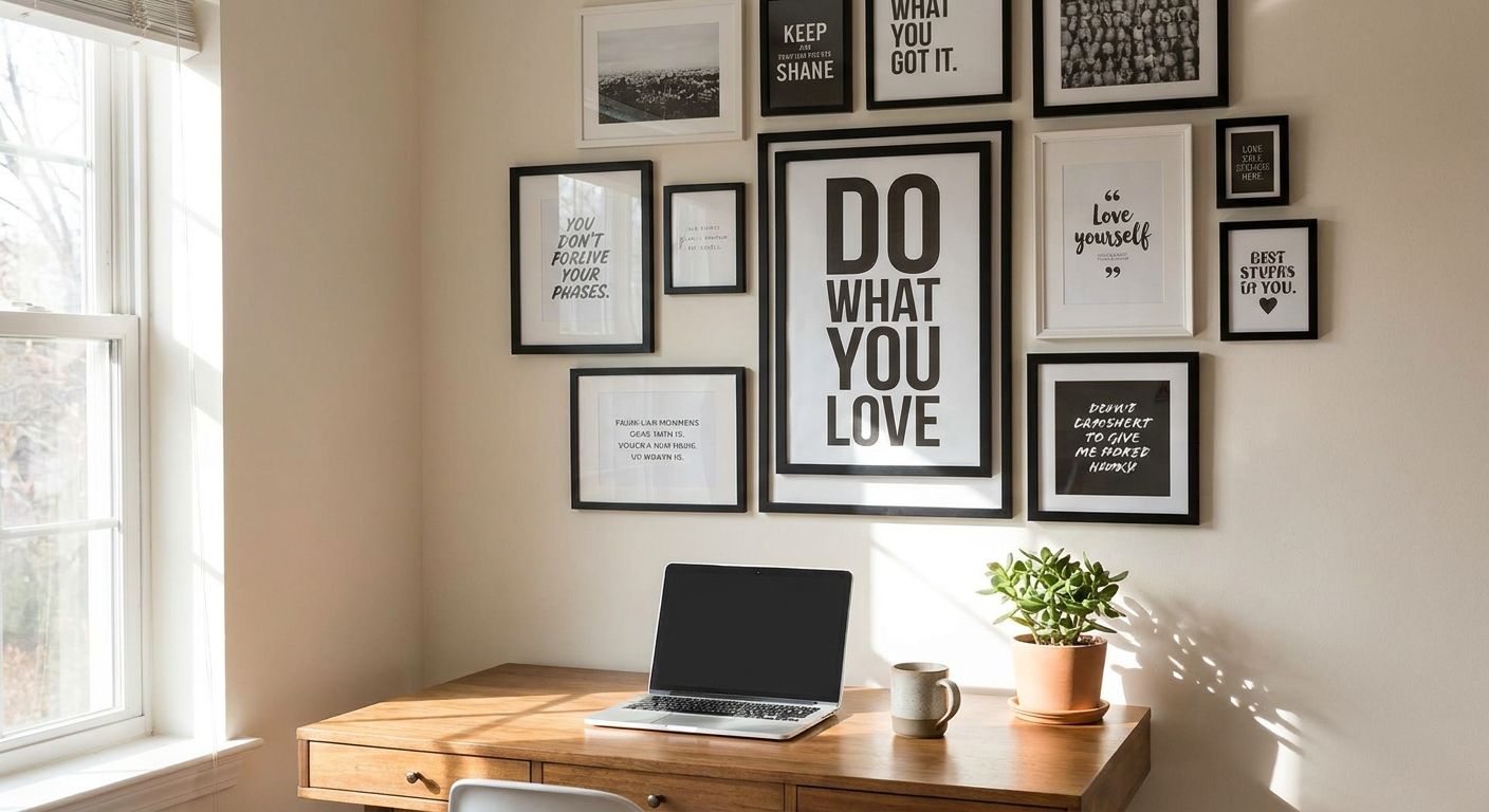 Inspirational quote wall art for home offices
