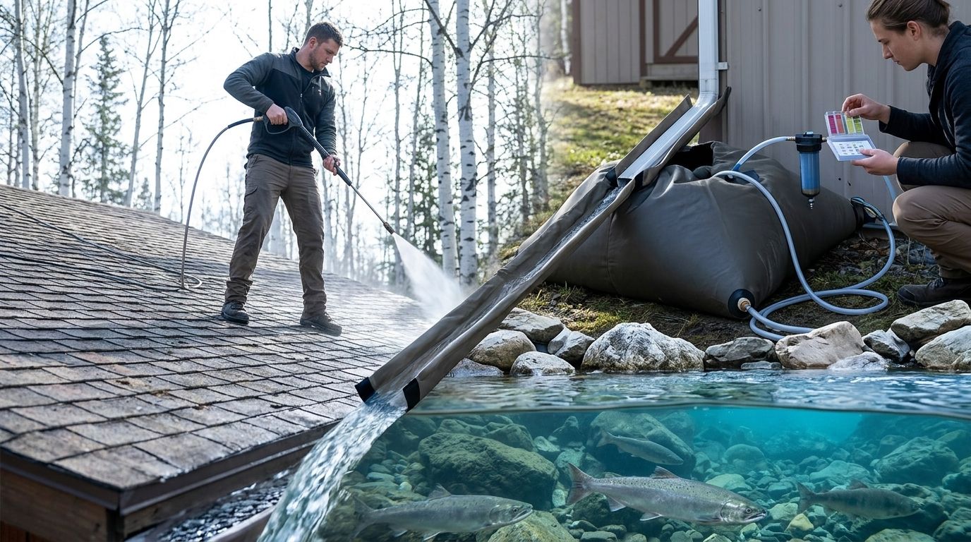 How to keep roof-cleaning runoff safe for nearby salmon streams