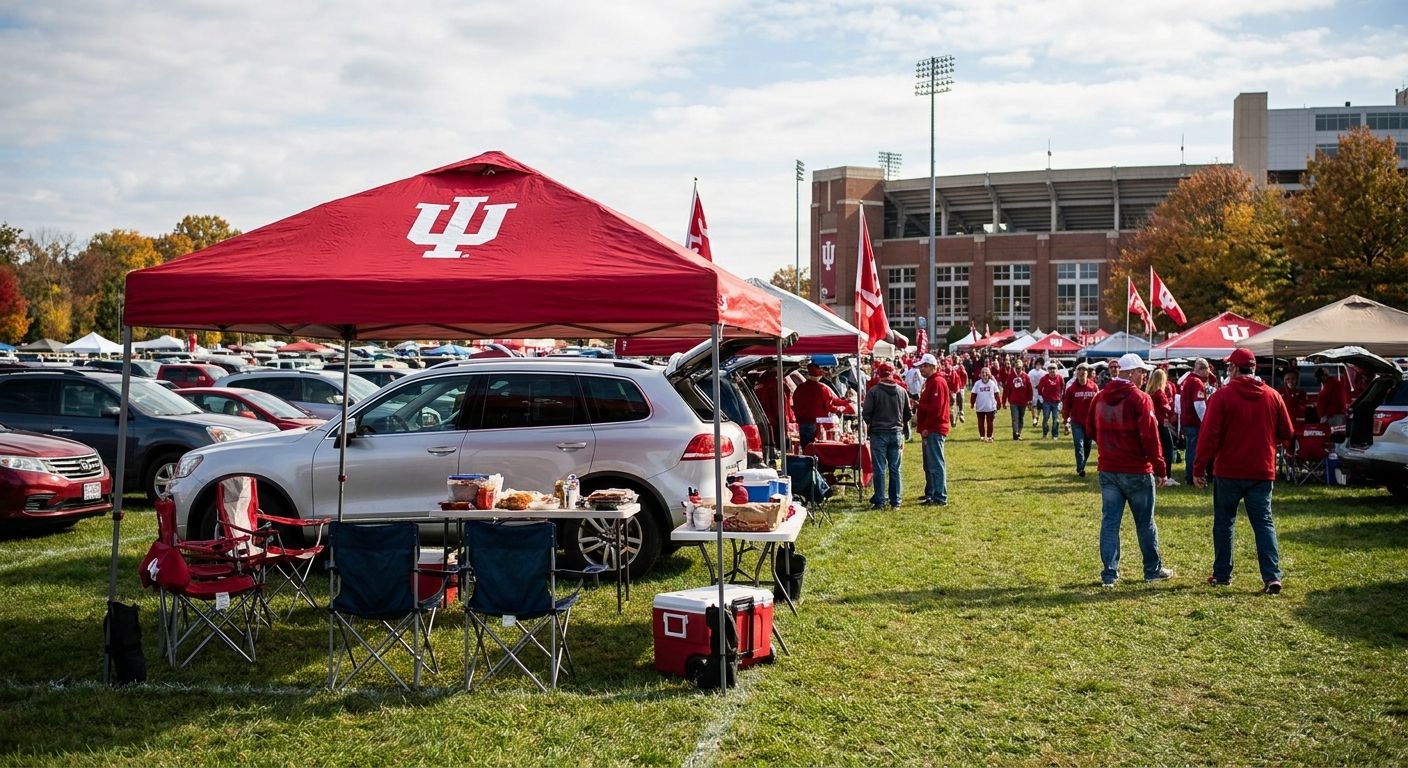 Parking for canopy and tent tailgate setups at IU football