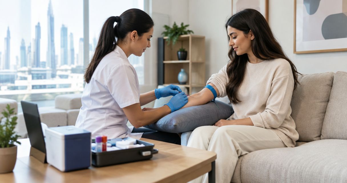 How long does it take to get at-home blood test results in Dubai?