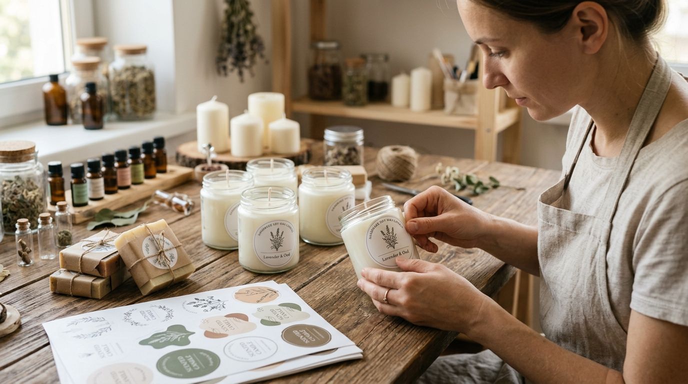 Custom stickers for candle and soap brands