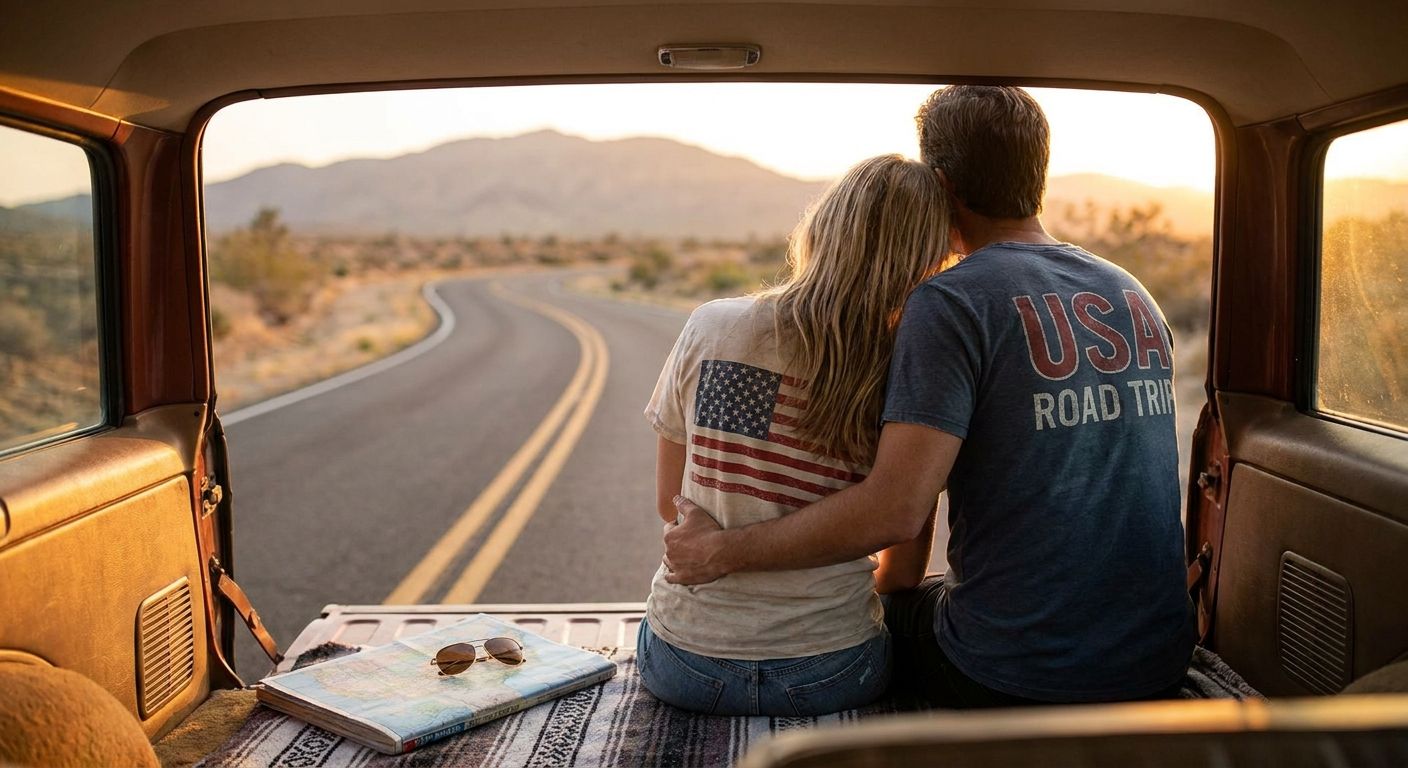 Patriotic t-shirts for road trips across America