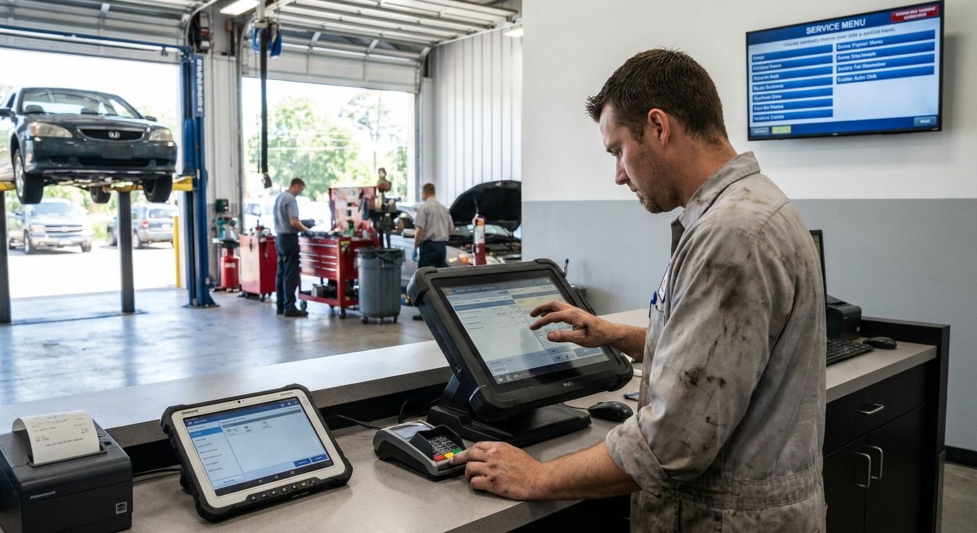 Complete POS terminal for auto repair and car services