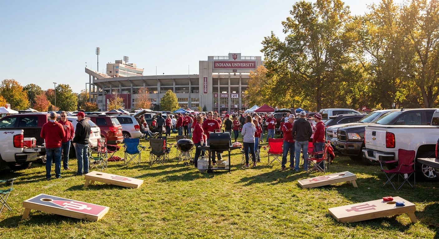Best parking for cornhole tournament tailgates at IU football