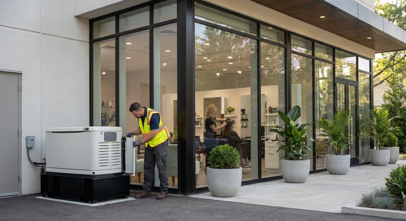 Generator installation for salons and spas