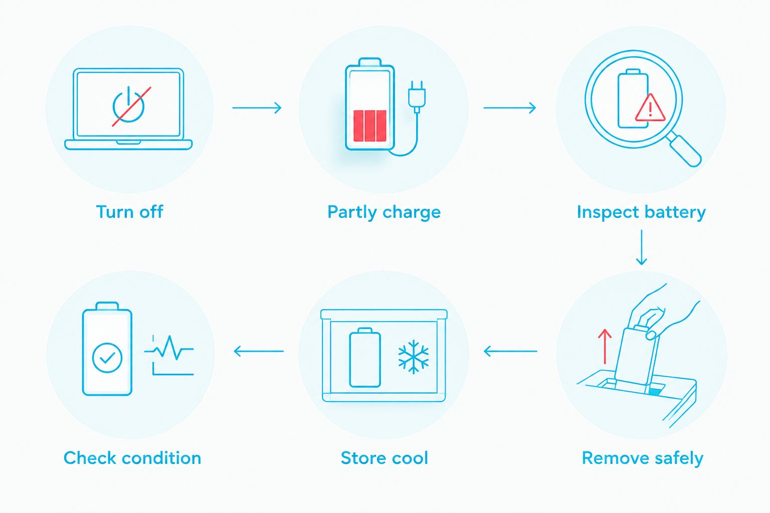 Storage sequence from switching off the SP to checking its condition before use