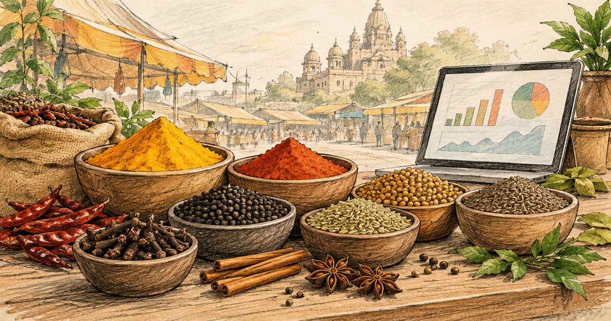 Average spice prices by product type in India 2026