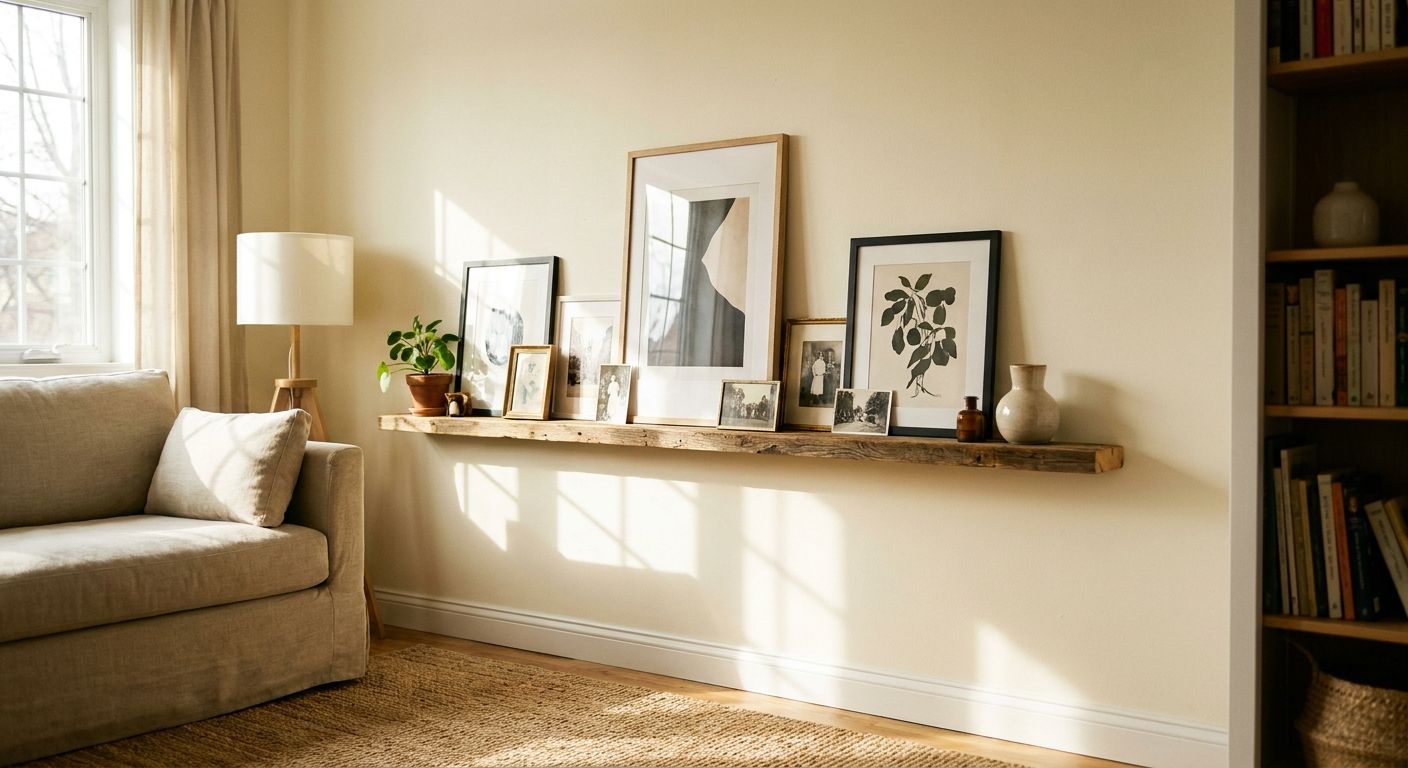 How to plan a picture ledge display for rotating prints