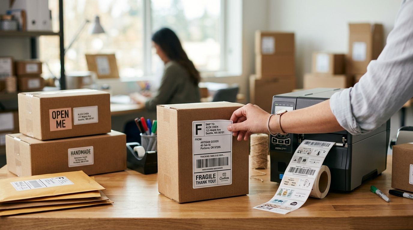 Custom labels for shipping and mailing