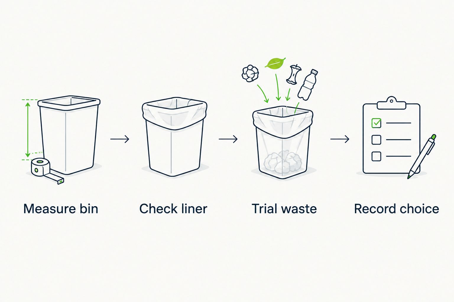 Four steps for checking a commercial kitchen bin liner before ordering