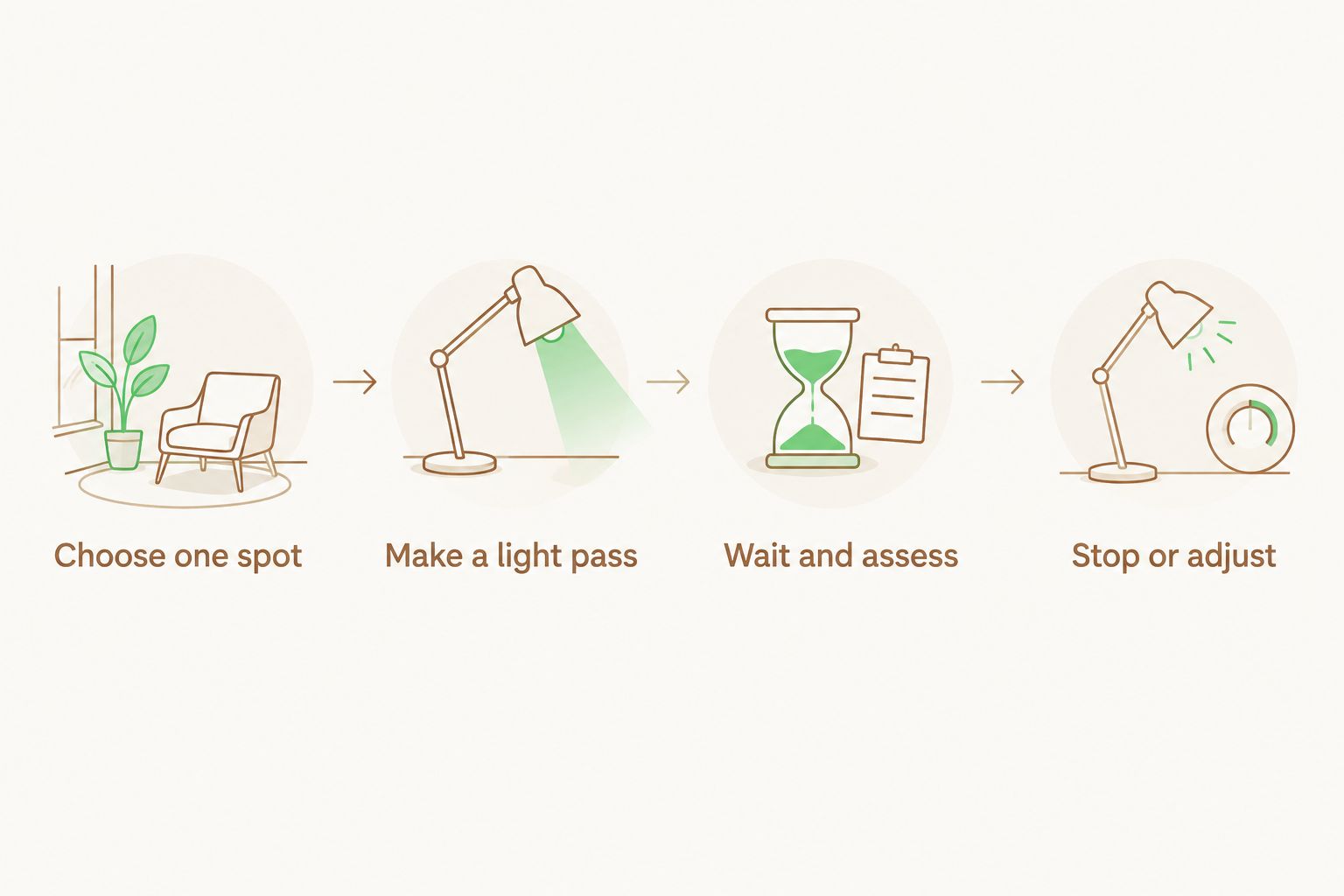 Steps for applying perfume oil lightly and assessing the scent before adding more