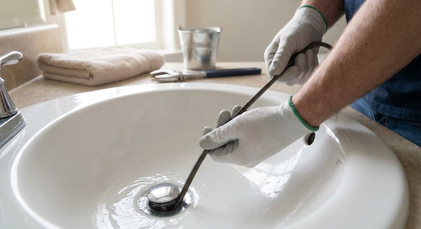 How to clear a slow bathroom sink drain