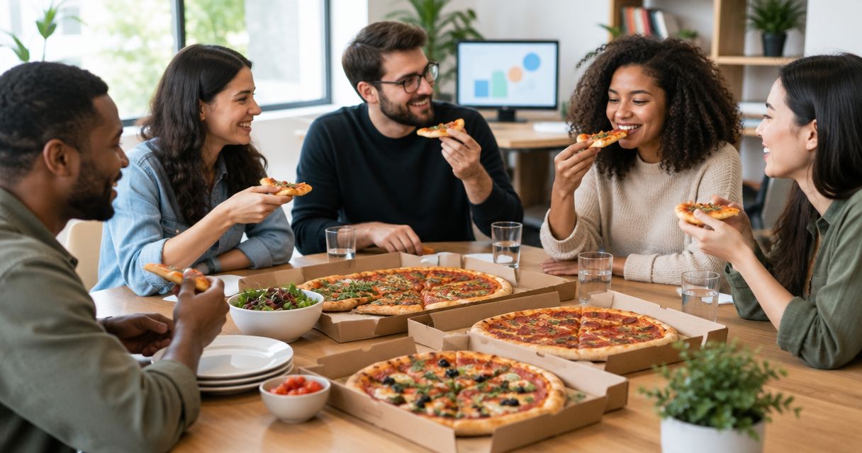 How much does pizza catering cost for 20 people?