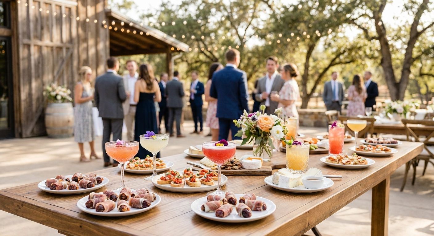Cocktails and small plates for a bridal shower