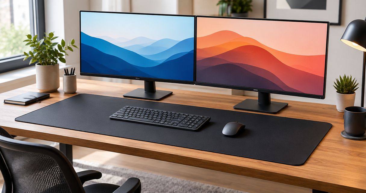 Best large desk mats for dual monitor setups in 2026