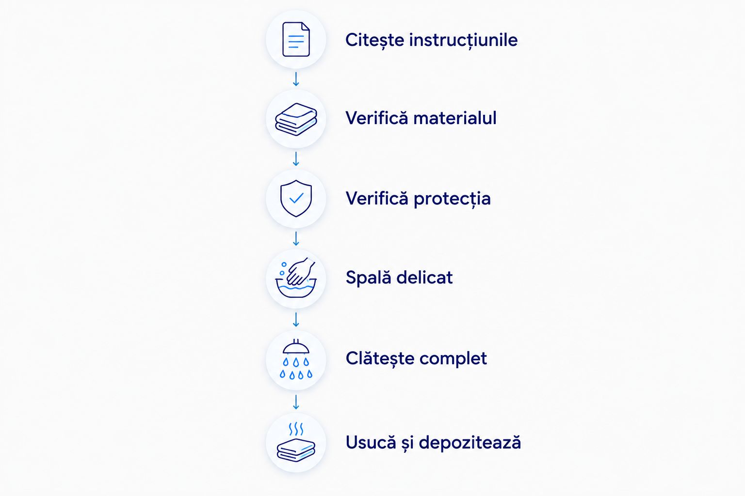 Pașii pentru verificarea, spălarea, clătirea și depozitarea unei jucării intime