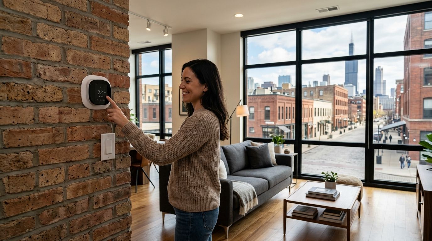 Apartments with smart thermostats in Fulton Market Chicago