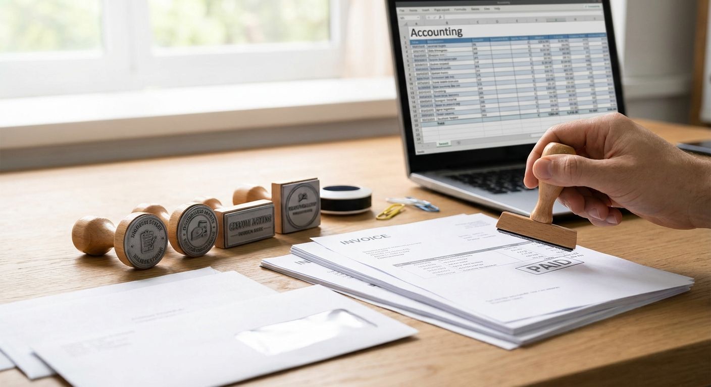 Custom stamps for small business invoicing
