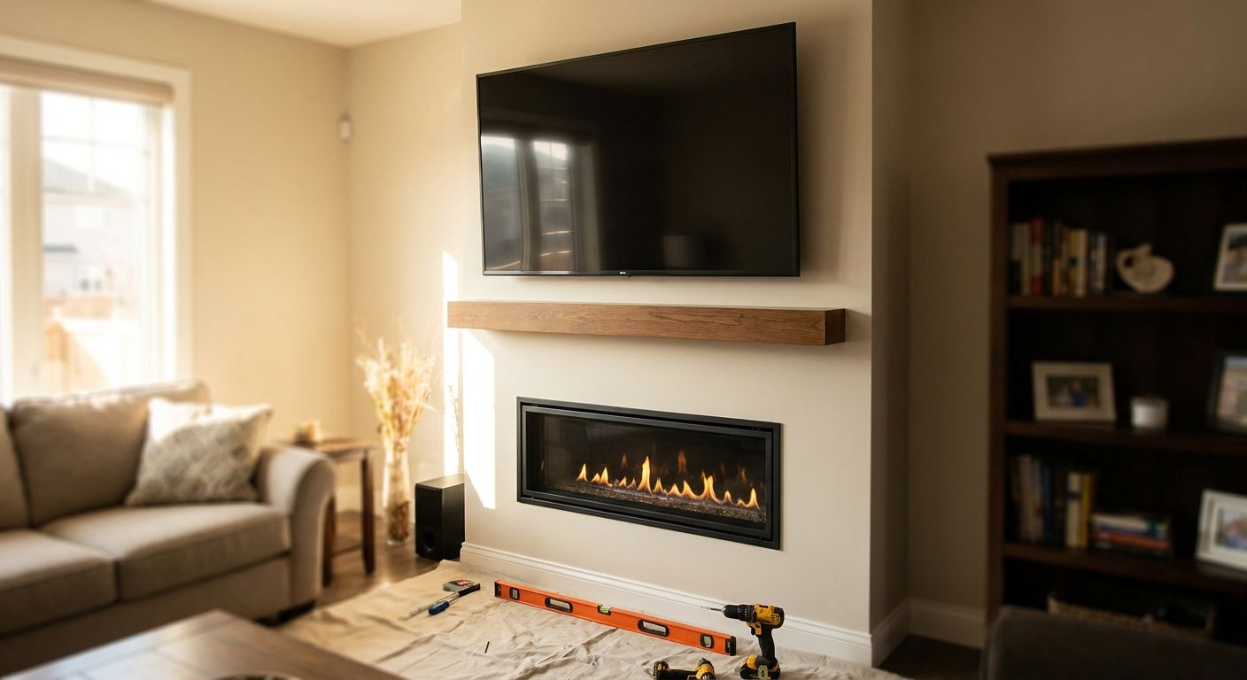 How to mount a TV above a gas fireplace insert