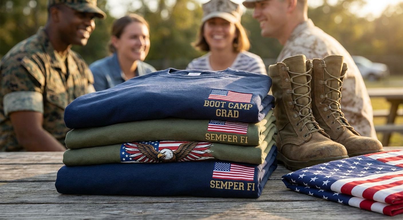 Patriotic t-shirts for boot camp graduation
