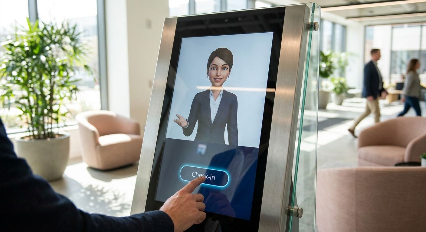 Virtual receptionist AI for kiosk platforms