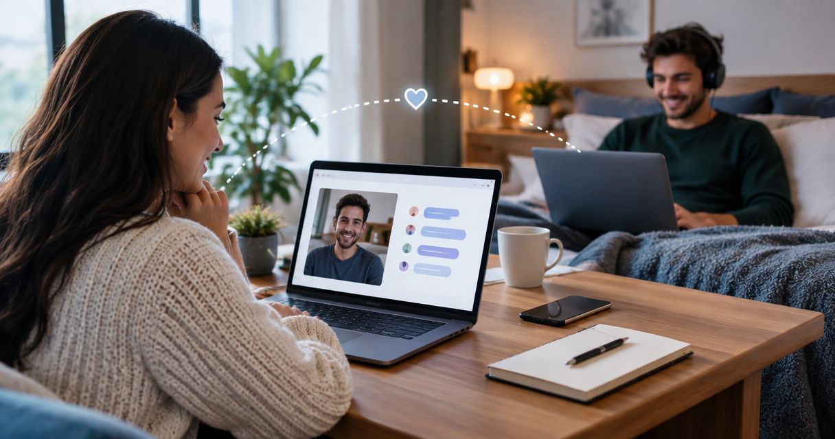 Chat analysis for long-distance couples: account for time apart